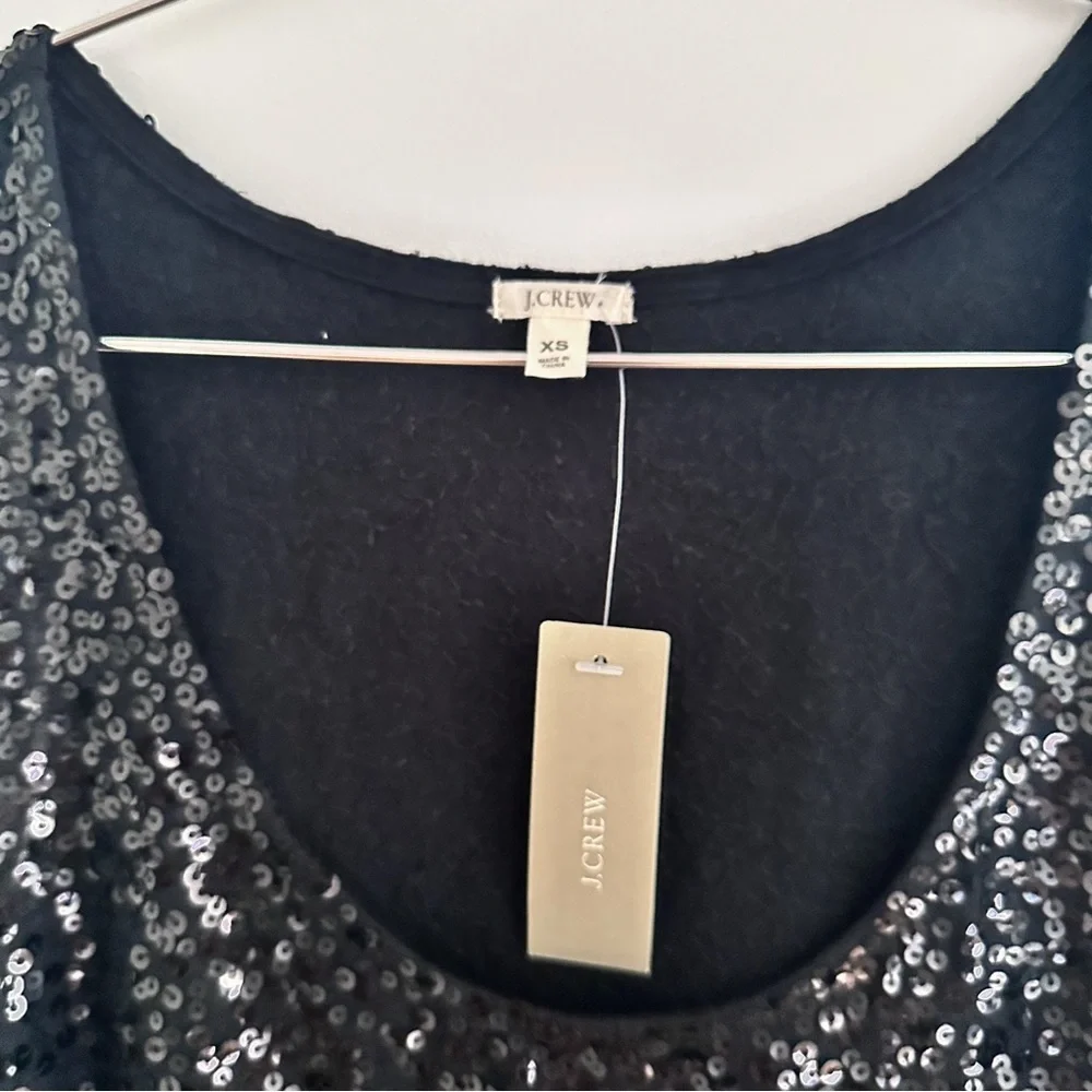 J.Crew Black Sequined Stretch Tank NWT